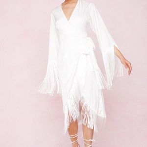 Wrap fringe dress